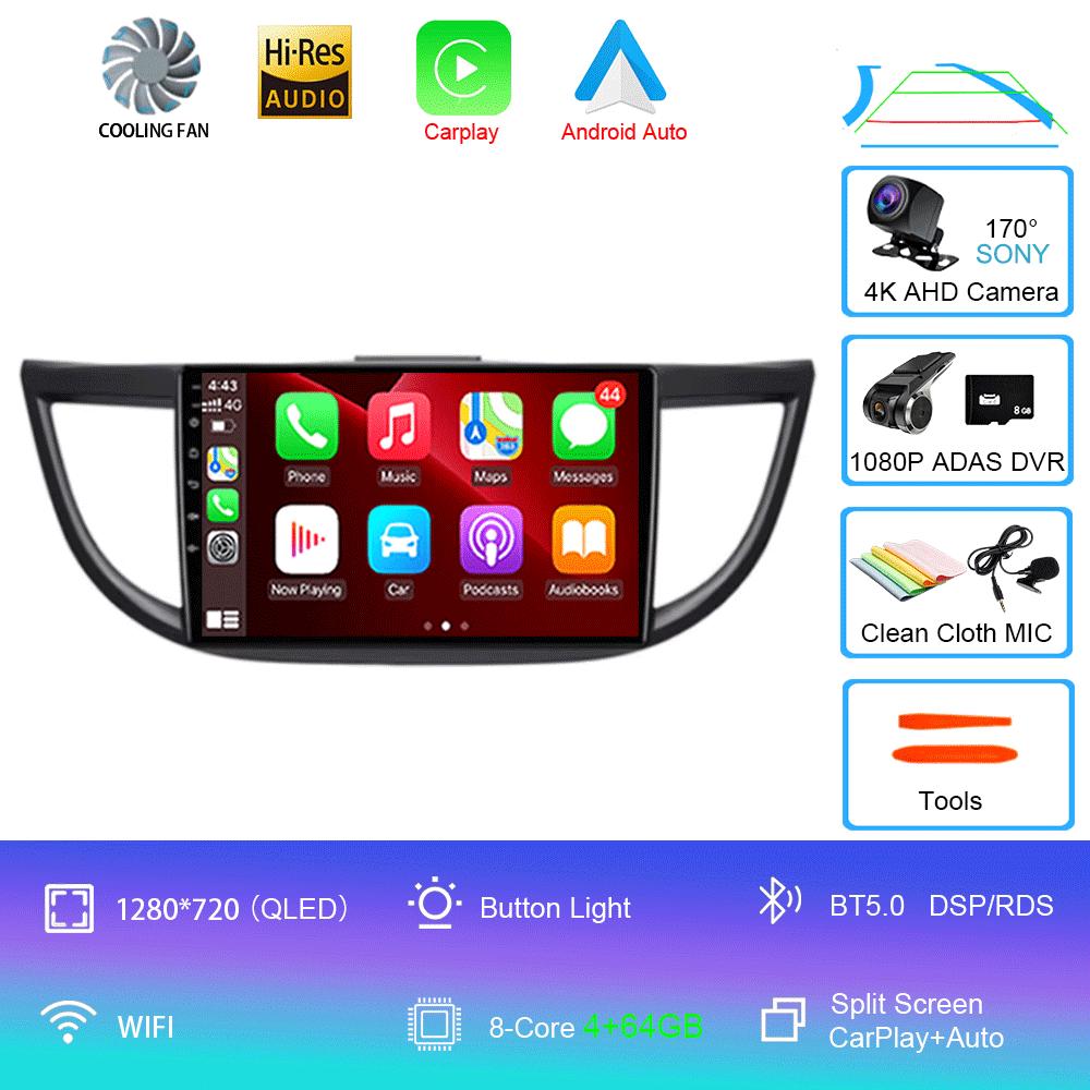 Android 14 Radio For Honda CRV CR-V 2011 2012 2013 2014 2015 2016 Carplay Mobil Multimedia Video Player Navigasi GPS 2din Screen