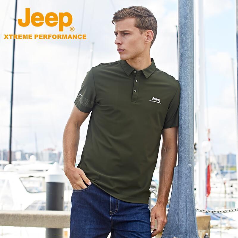 JEEP Men s Casual Solid Polo Shirt