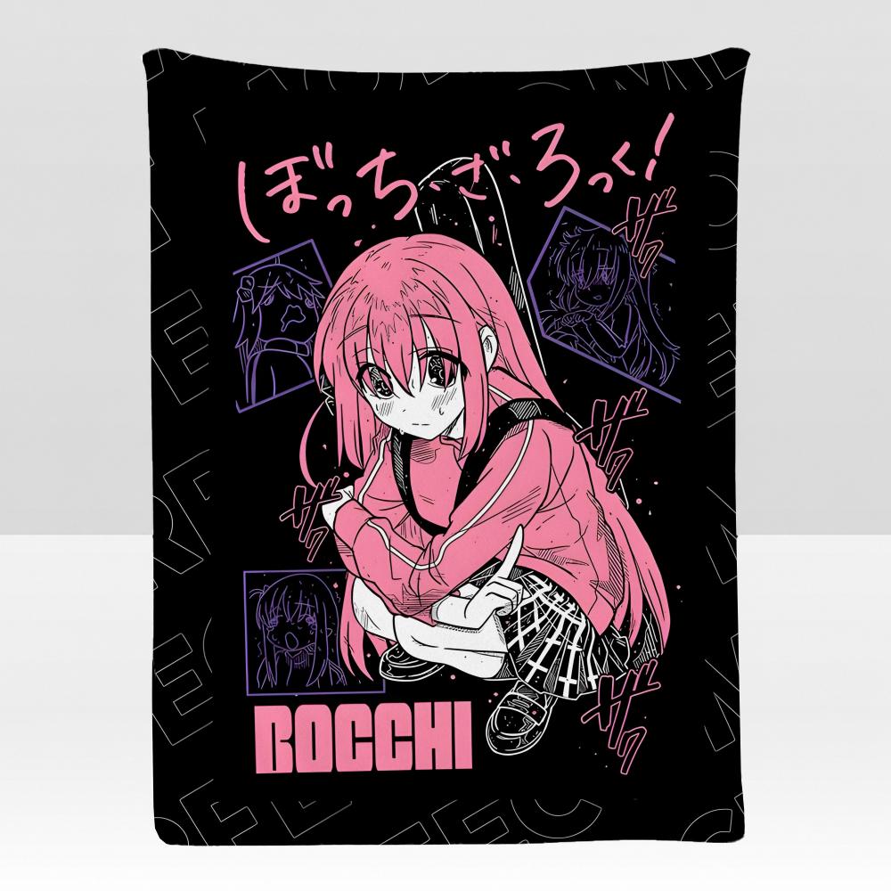 anime BBocchi RRock Throw Soft Flannel Blanket for Bed Bedroom Sofa Picnic Throw Skinfriendly Breathable Gift Cover