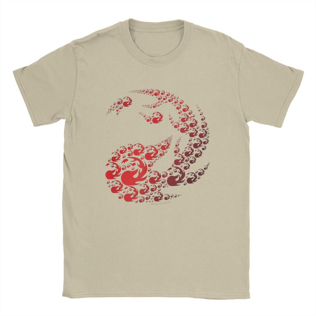 Herren T-Shirts Baumwoll T-Shirt Kurzarm Rot Mana Symbol T-Shirts Rundhals Oberteile Party