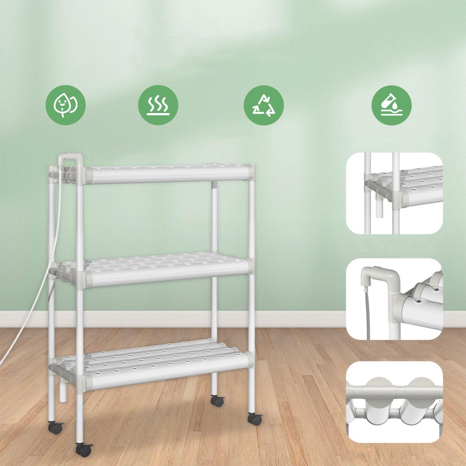 

Система выращивания на гидропонике 108 площадок для растений, 3 слоя 12 труб из пищевого ПВХ Гидропонное садоводство