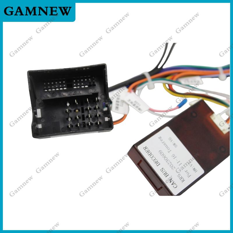 Car 16pin Wiring Harness Adapter Canbus Box Decoder Android Radio Power Cable For Volkswagen Touareg 2011-2016