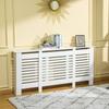 Radiator Cover Furniture Adjustable Width and Upper Shelf In MDF and Wood, 140-202x19x82.5cm, White