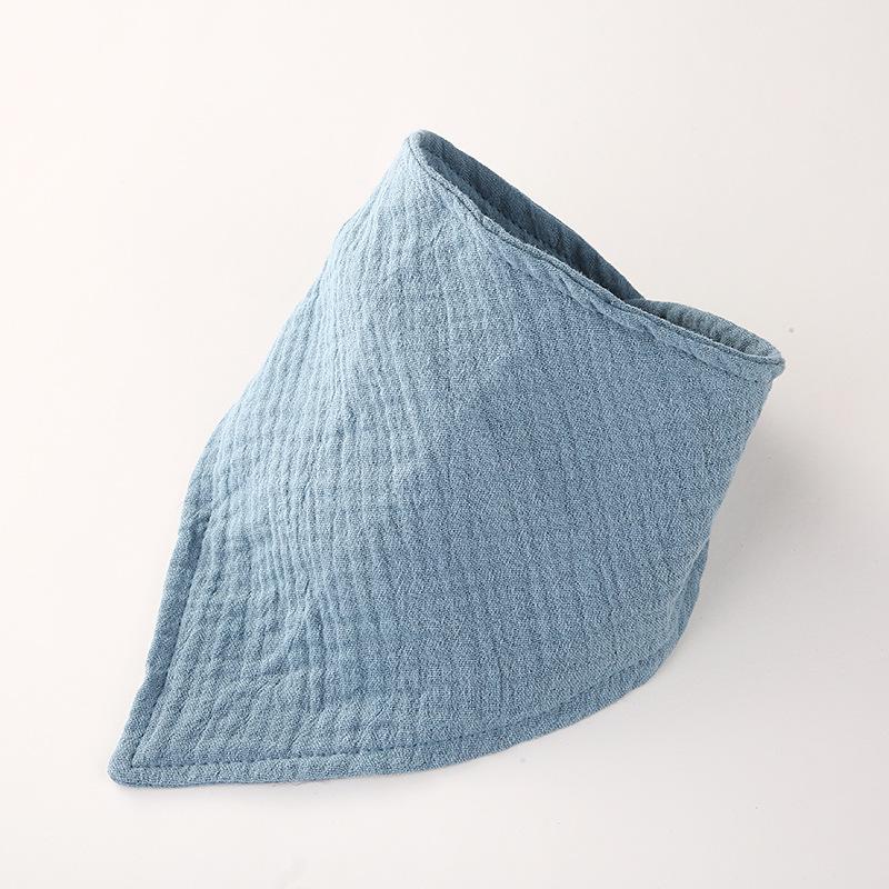 Double Layer Muslin Cotton Baby Bib - Solid Color Triangle Scarf
