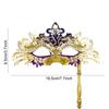 Phoenix Tail Flower Masquerade Mask Venetian with Holding Stick Costume Mask Detachable Women Party Masks Halloween
