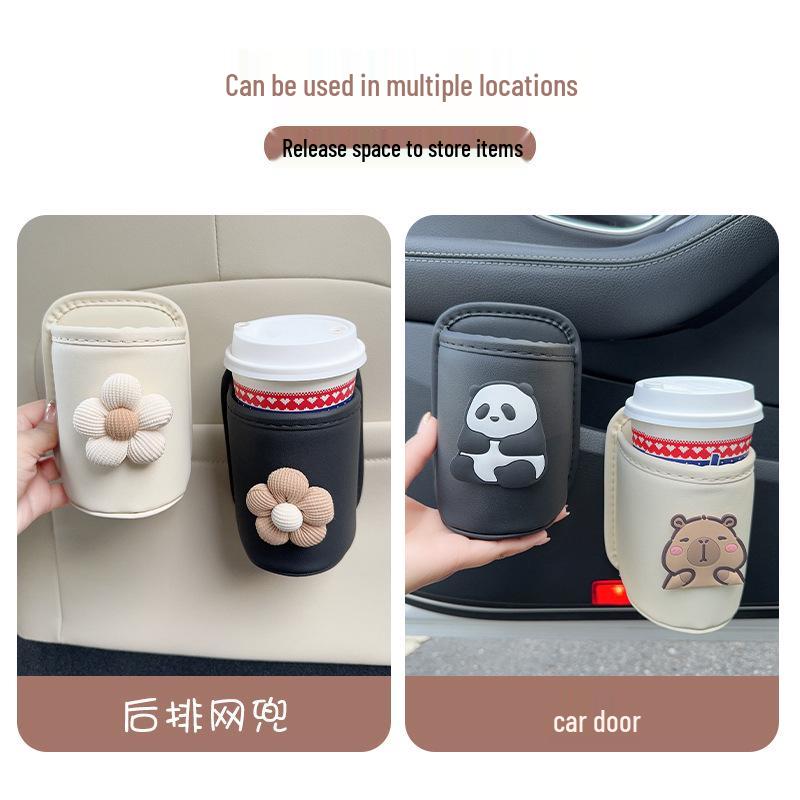 Car Seat & Door Cup Holder: Fixed Backrest Storage & Side-Mounted Drink Holder