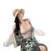Bohemian Three-piece, Women's Seaside Vacation Fringed Sling Vest Bikini with Split Wide-leg Pants