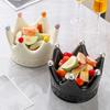 Ceramic Crown Fruit Tray with Fork Rustproof Dessert Salad Fork  Home Gatherings