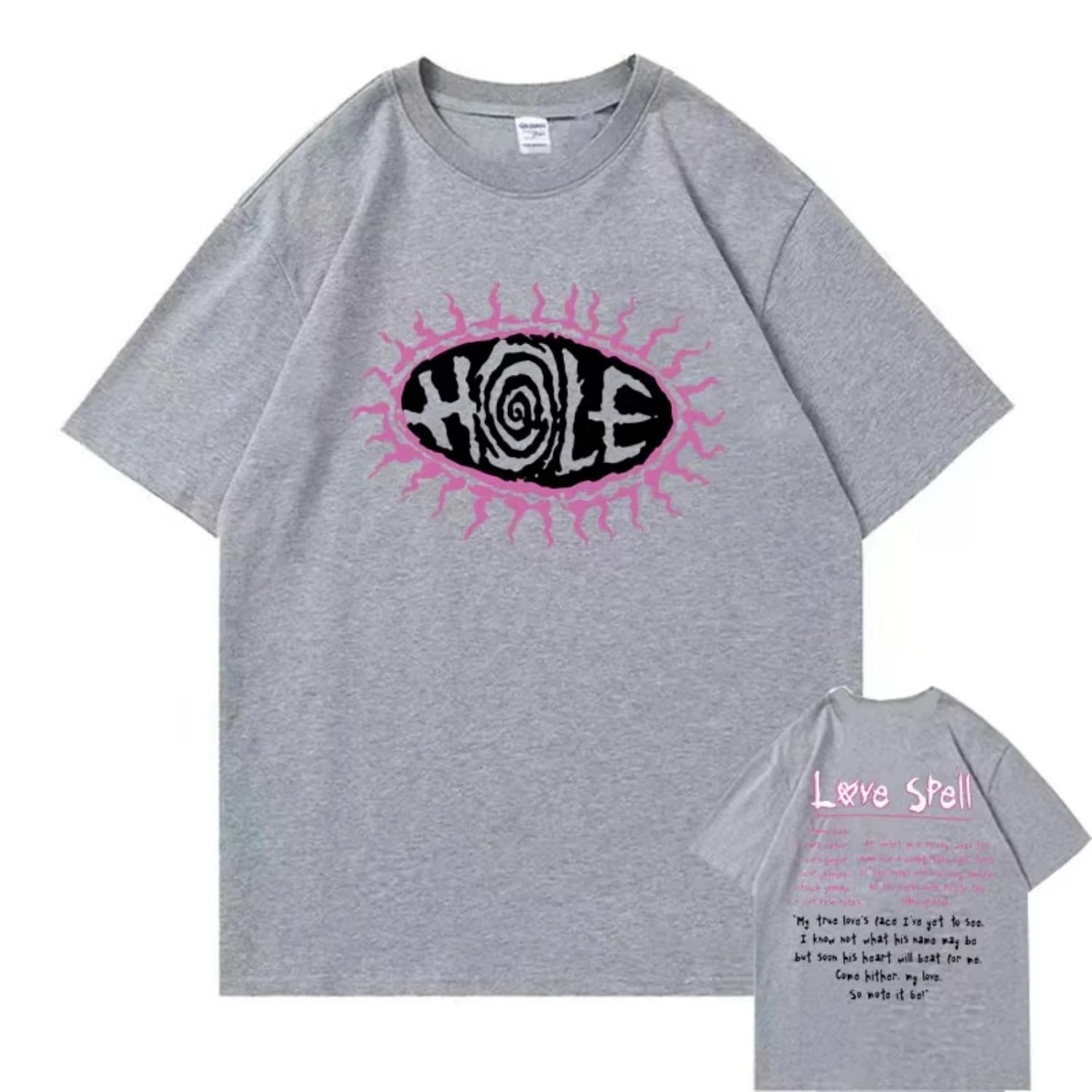 

Hole Love Spell Lyrics T Shirt Vintage Hip Hop Men Women Oversized Tshirt Courtney Love Beautiful Monsters 90s Rock Band T-shirt S чёрный