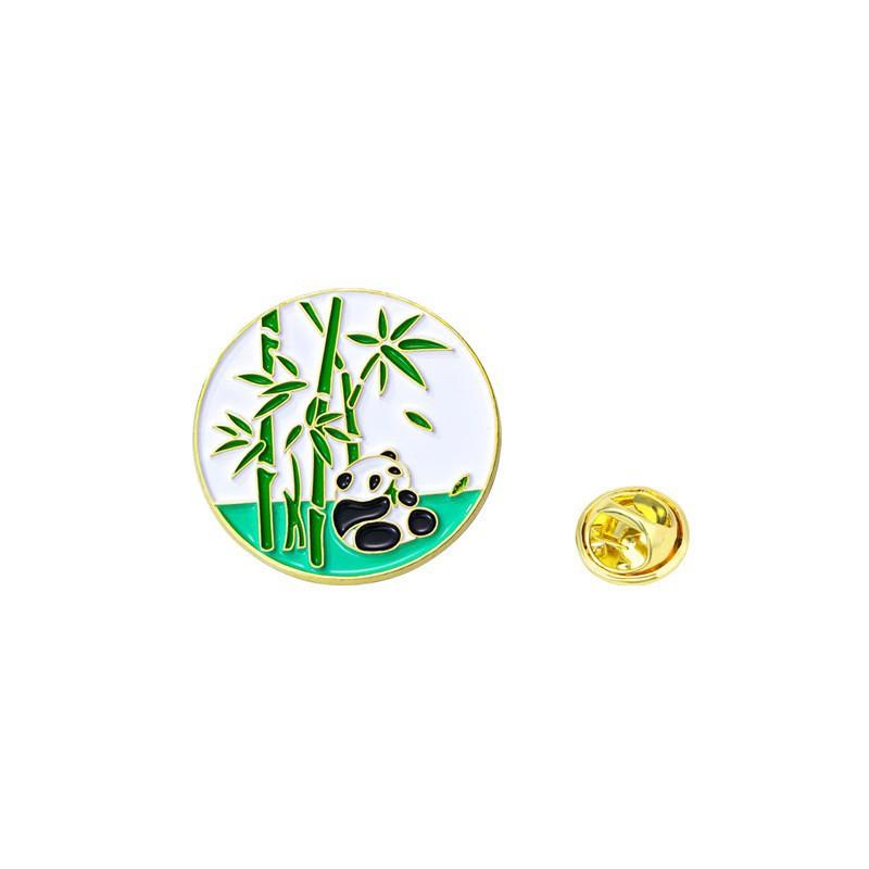 Chinese style panda brooch cute animal bag badge clothing bag accessories bamboo giant panda chain collar pin