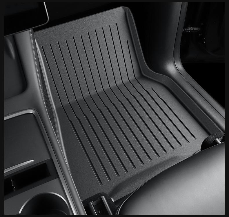 Tesla Model 3/Y Full Set TPE Floor Mats: New Version, Vacuum Formed, Surround Design.