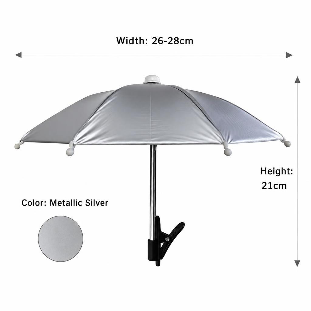 Mini Handless Umbrella Car Mobile Phone Parasol Cute Toy Umbrella with Its Own Clip Advertising Logo Customization
