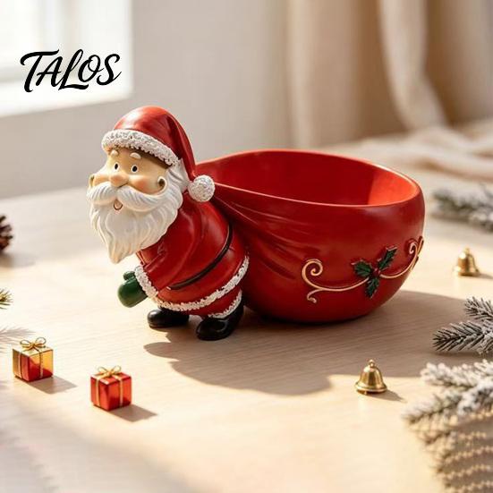 Mísa na cukroví Santa Clause, Pryskyřičný vánoční stolní organizér, Dekorativní miska na ovoce, Sezónní kreativní úložný prostor na stolní desku na sušenky, ořechy a svátky