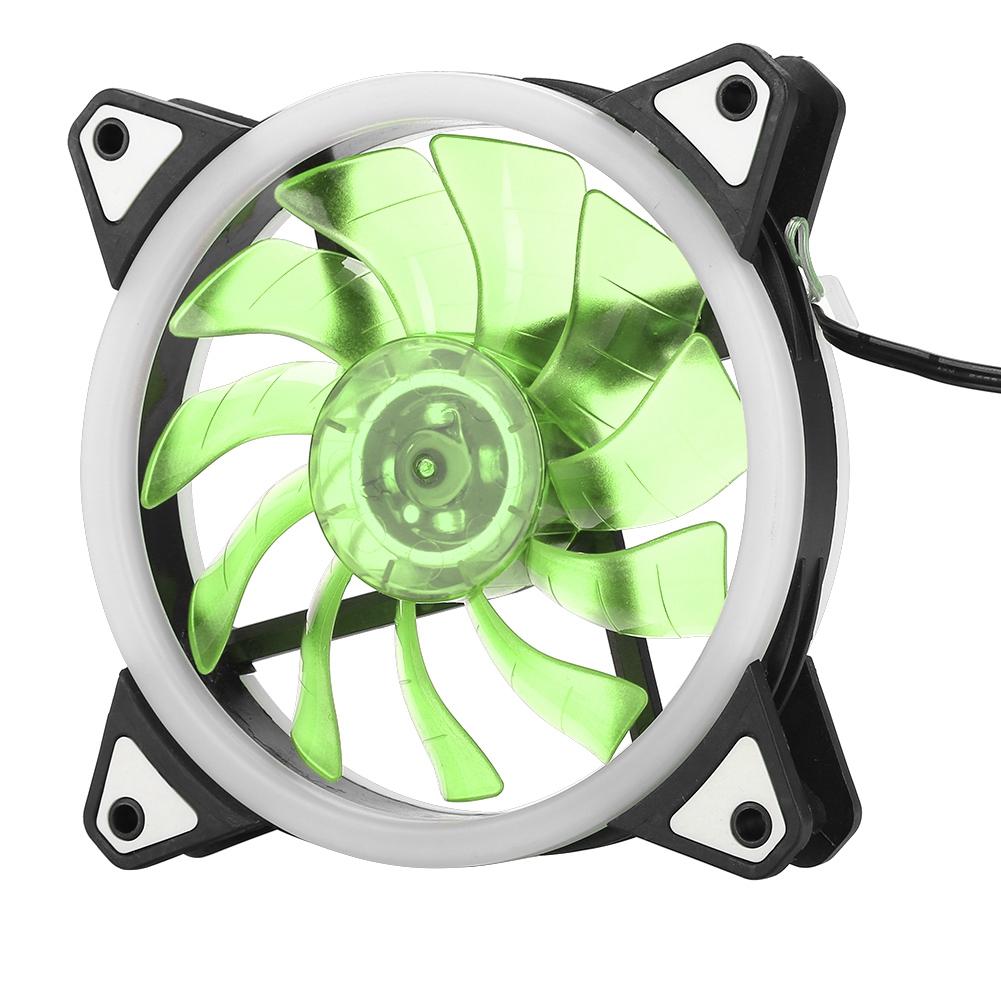 FANRS18 12V DC 120mm LED Ventilátor do skříně s dvojitým otvorem a více rozhraní pro chlazení (Zelená)