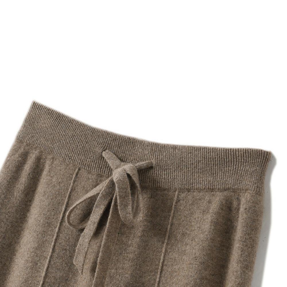 Autumn and Winter Women's High Waisted Warm Knitted Straight Leg Pants Solid Color Hanging Loose Wide Leg Pants