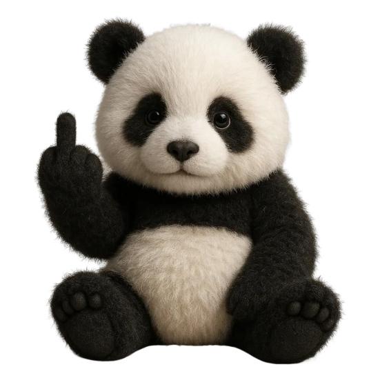 Flip-off Animal Doll Middle Finger Highland Cow Plush Toy Stuffed Sassy Panda Cat Dog Collectible for Home Office Desktop Decor