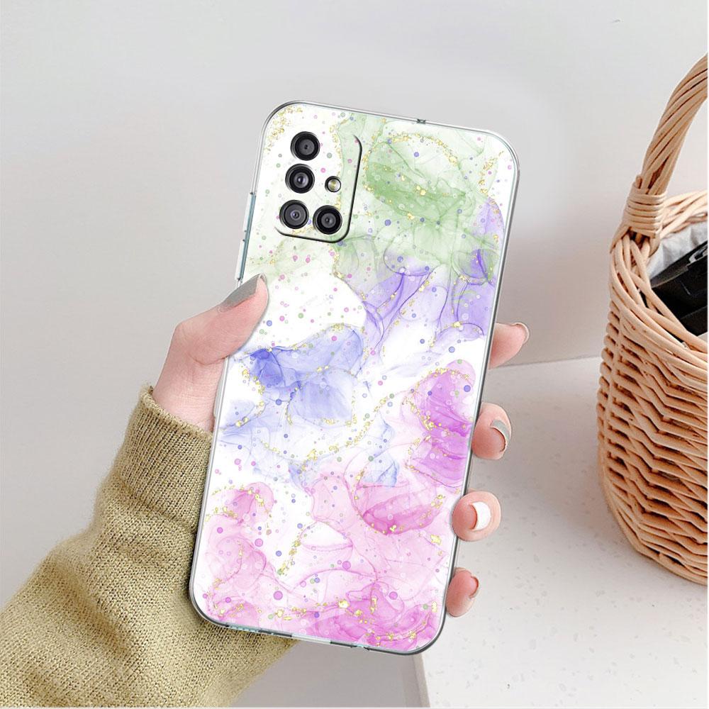 

Прозрачный чехол для Samsung Galaxy A52 A12 A51 A32 A21s A71 A32 A22 50 A70 A31 A72 5G чехол для телефона блестящий розовый прохладный Samsung A03