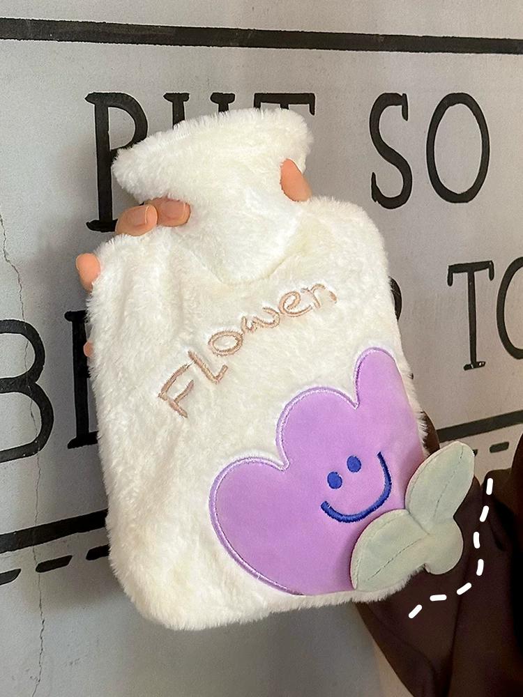 Cute Water-Filled Hot Water Bottle for Winter, Plush Water-Filled Warm Water Bag for Student Dormitories, Large Size Warm Pad for Girls to Apply on