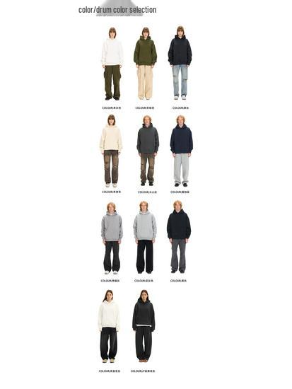 UNF 500G Heavyweight Fleece-Lined Hooded Pullover Sweatshirt for Men and Women, Ideal for Autumn and Winter