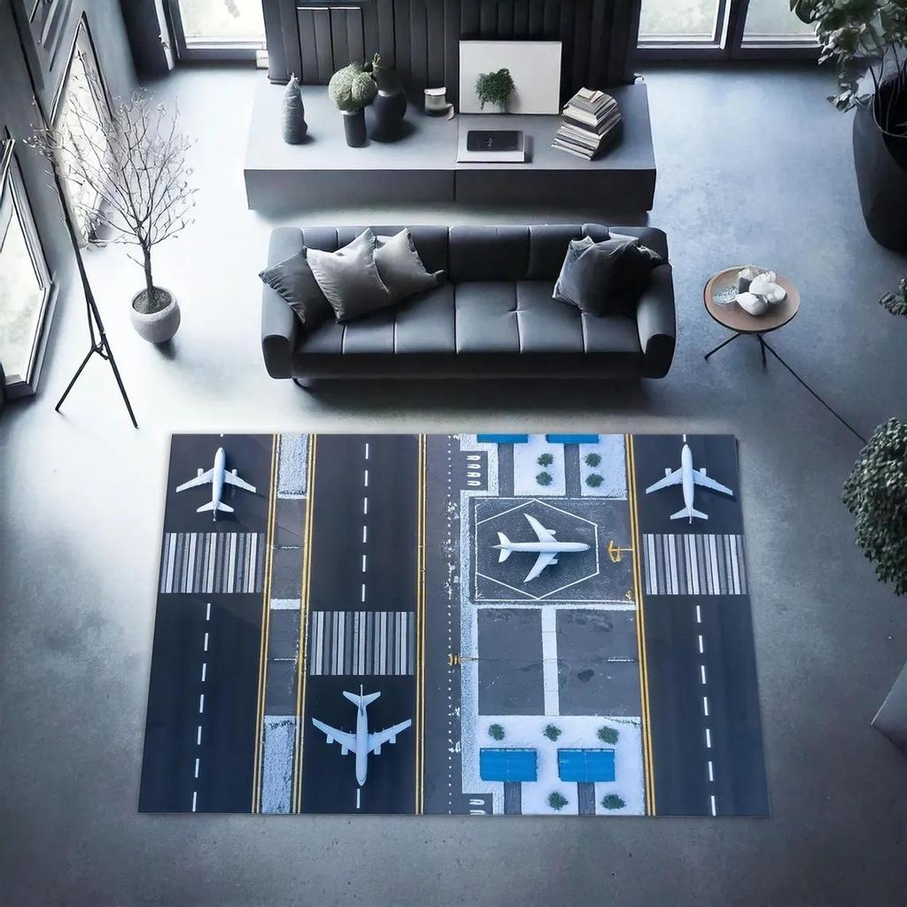 Airport Runway Large Carpet Rug for Home Living Room Bedroom Sofa Doormat Decor Kids Play Area Rug Carpet Non-slip Floor Mat