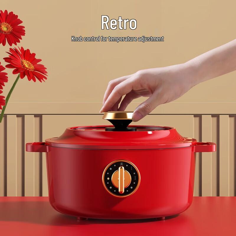 Debolai 32cm Red Flame Stainless Steel Cooking Pot