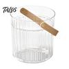 Ice Bucket with Faux Leather Handle, Thickened Plastic Beer Wine Cooler for Party, Clear Beverage Container for Outdoor Picnic, Bar KTV Decor