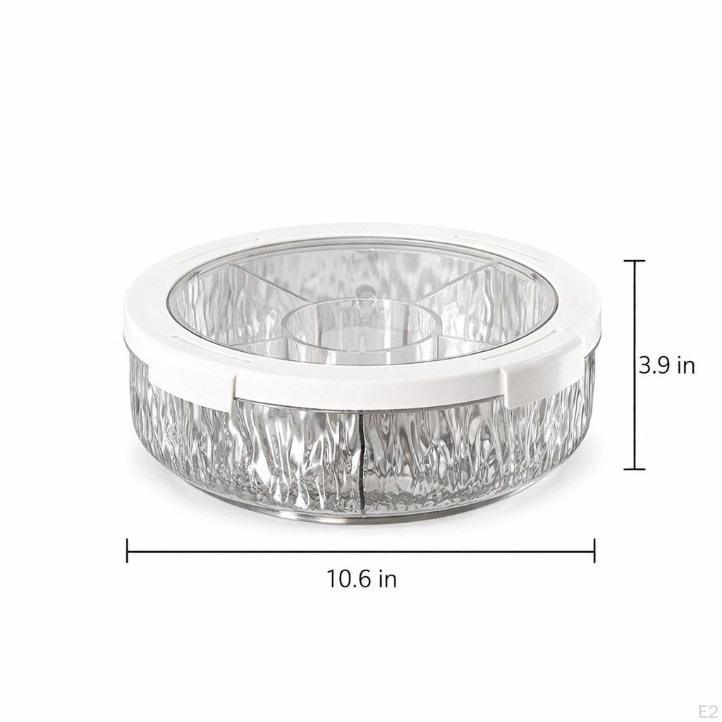 Compartmentalized Serving Tray for Dried Nuts, Rotating Food Storage Box, Tray, Nut