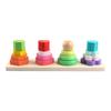 Wooden Geometric Column Set Children'S Montessori Early Education Cognitive Building Block Pairing Smart Five-Pillar Toy