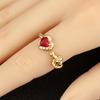 Nidin New Fashion Romantic Love Heart Shape Cubic Zirconia Open Rings Adjustable For Male Female Couples Fine Finger Jewelry