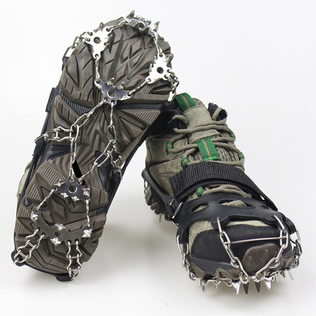 24 Tooth Stainless Steel Ice Crampons Anti Slip Snow Climbing Gear for Hiking Boots