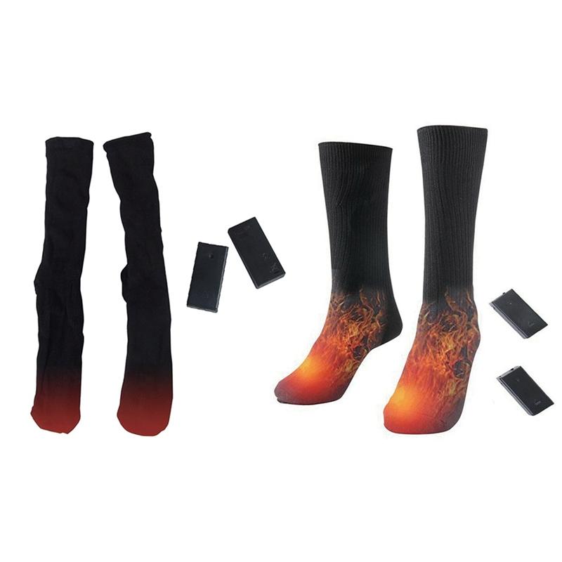 Electric Heated Socks Battery Powered Thermal Cotton Winter Cold Weather Foot Warmer For Hiking Hunting Ice Fishing