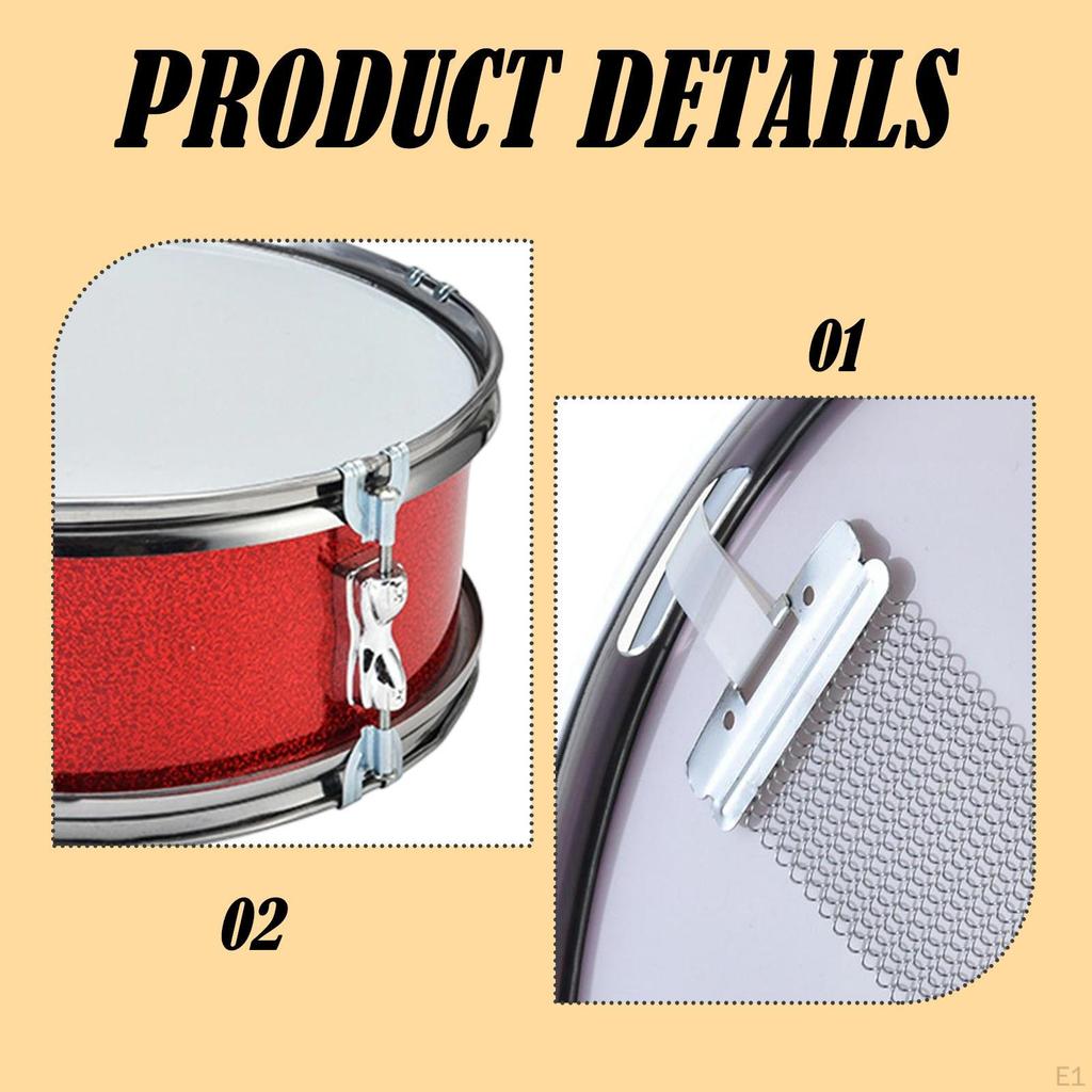 11 Inch Snare Drum with Adjustable Strap And Drumsticks, Musical Instrument for Teens, Beginners,