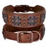 Luxury Genuine Leather Dog Collar for Big Dogs Wide Real Leather Dog Collars for Medium Large Dogs Pitbull German Shepherd