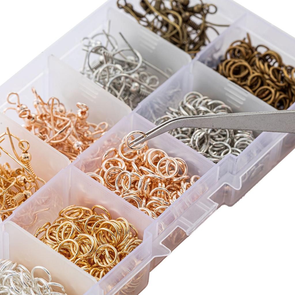 Diy Earrings Accessories Handmade Earrings Material Ear Hook Opening Ring 10 Grid Box Ear Jewelry Accessories Set