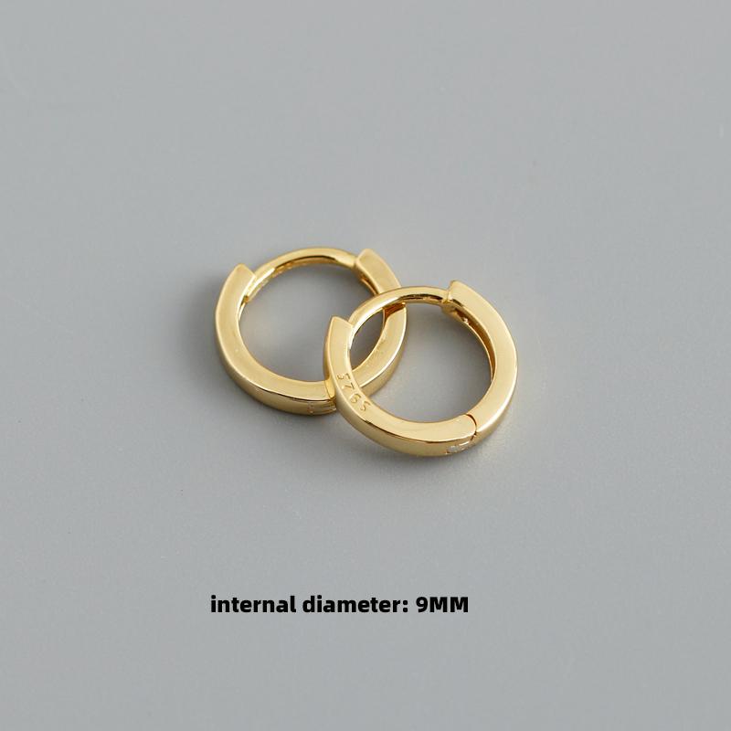 Gold Plated 925 Sterling Silver Hoop Earrings Women Trendy Ear Bone Perforated Design for Weddings
