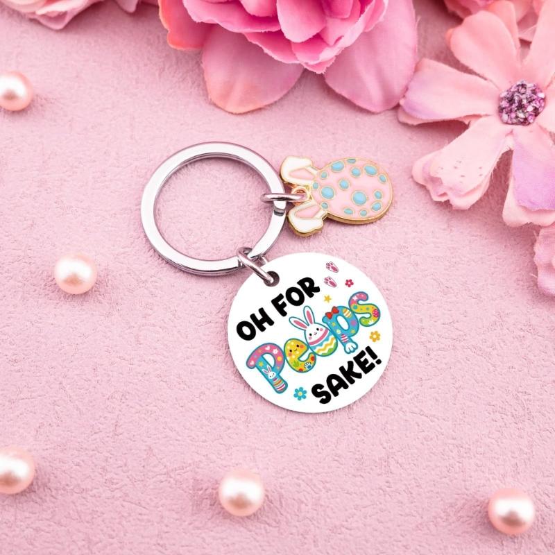 Sturdy Alloy Rabbits Keychain With Enameled Drip Designs For Keys Bags And Gifts