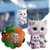 2D Acrylic Flat Cute Cat Hanging Pendant Rearview Mirror Backpack Handmade Car Ornament Accessory Interior Decoration G8R6