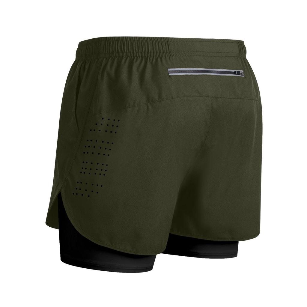 Men's Quick-Dry 2-in-1 Running Sports Shorts with Anti-Exposure Liner