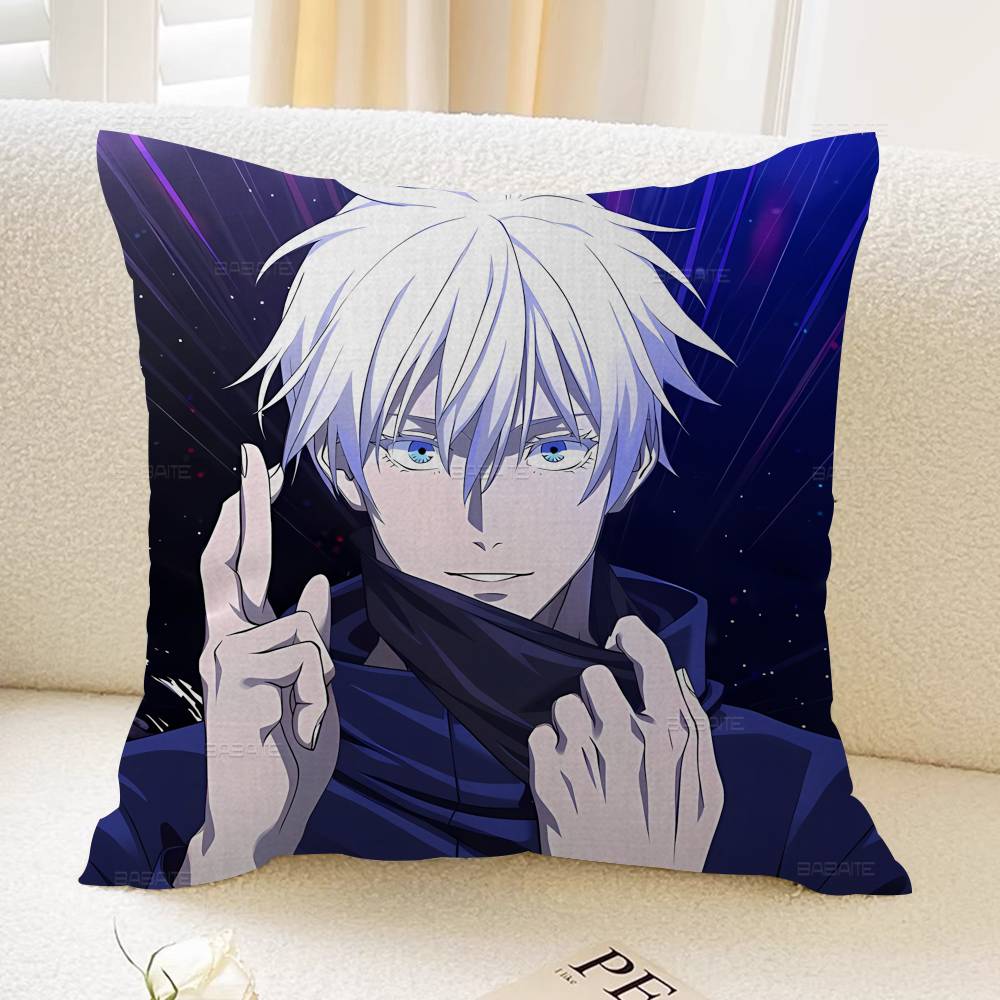 Cartoon Figure Gojo Satoru Cushion Cover Car Throw Pillow Case For Sofa Car Christmas Gift xcm xcm