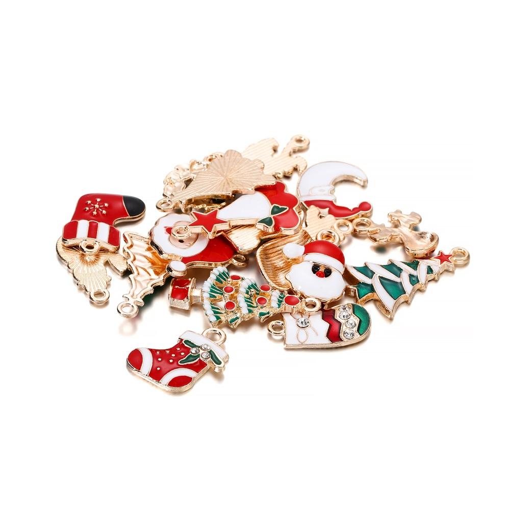 

10 шт./лот, эмалированные подвески, рождественские подвески, украшения, бусы, ожерелье, серьги, украшения для DIY, принадлежности для изготовления ювелирных изделий