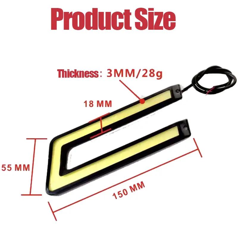 2/4Pcs 12V U Shape Daytime Running Light Waterproof DRL Car LED Strip External Lights Signal Lamp Fog Lamp Universal