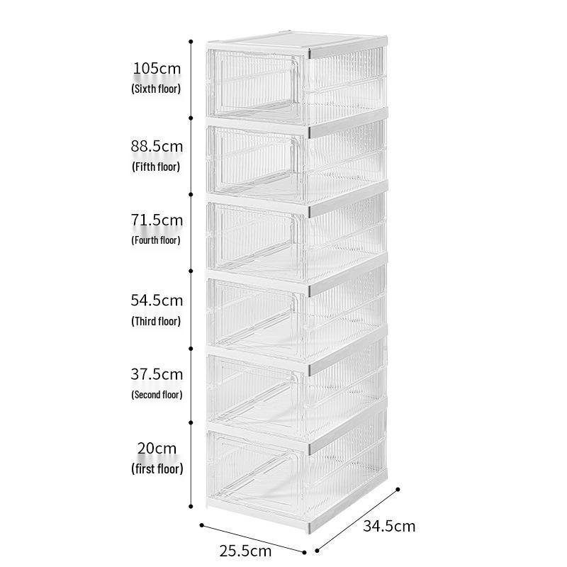 Foldable Transparent Plastic Shoe Storage Box with Lid