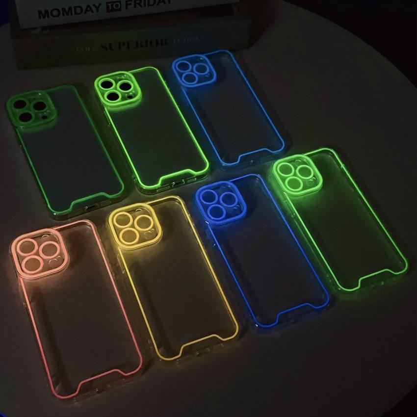 Night Light Luminous Clear Soft Case For IPhone Glowing Lens Protector Cover