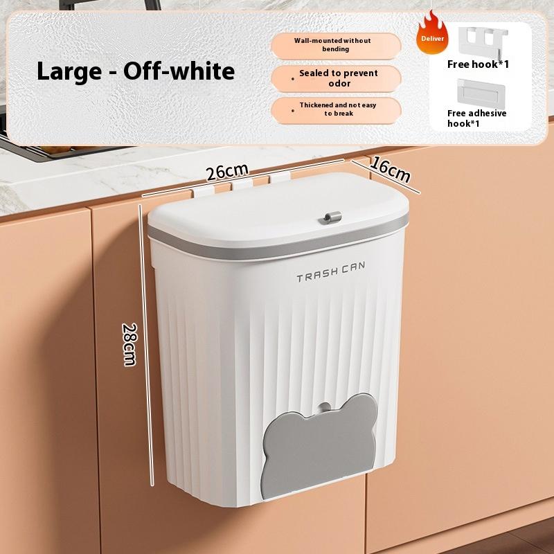Kitchen Wastebasket Wall Mounted Trash Can With Lid Bathroom Trash Bin Garbage Can For Cabinet Under Sink Compost Bin