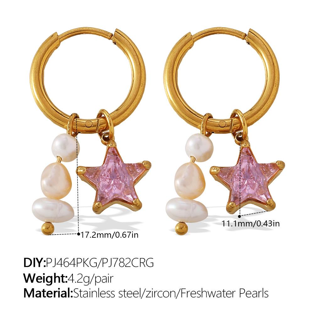 Fashion Multi-Element Diy Earrings Stainless Steel Gold-Plated Light Luxury High-End Earrings Jewelry Women