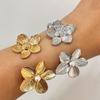 Stainless Steel Flower Bracelet Spliced Flower Cuff Bracelet Charm Bracelet  Female Accessories