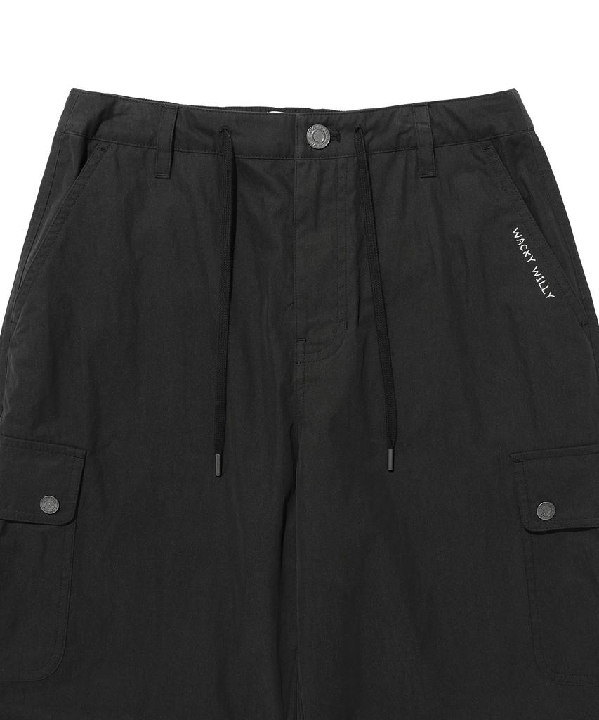 WACKY WILLY Women'S Cargo Parachute Pants Black