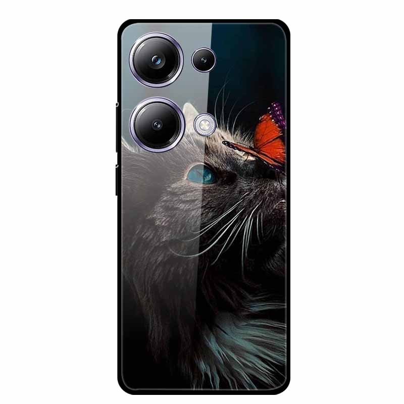 Glass Back Cover For Xiaomi Redmi Note 13 Note13 Pro Case Soft Bumper Hard Tempered Glass Case For Redmi Note 13 Pro Phone Case