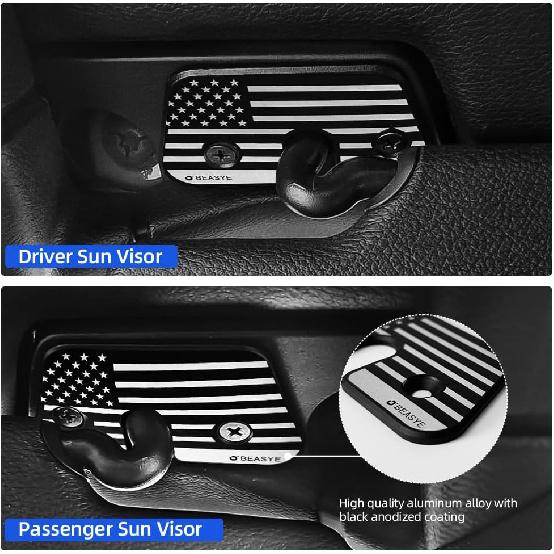 Sun Visor Repair Kit, Aluminum Alloy Sun Visor Clips For Jeep Wrangler JK 2018, JL 2018-, - Gladiator, Upgrade Visor Repair Kit, Car Visor