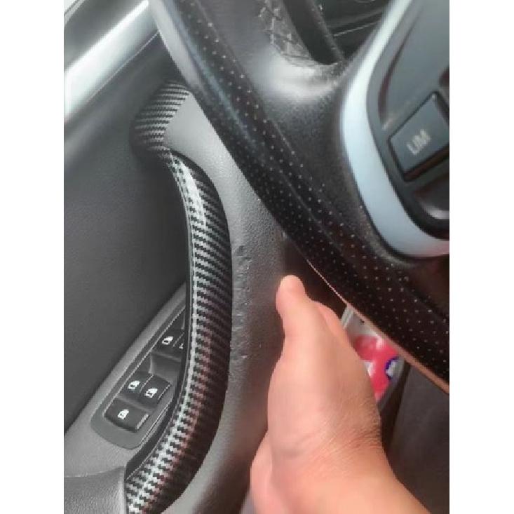 2PCS Carbon Inner Door Panel Handle Pull Trim Cover Set For BMW F48 F39 X1 X2